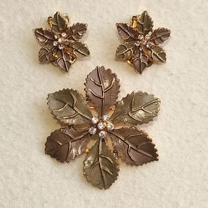 vint. brooch & earrings set